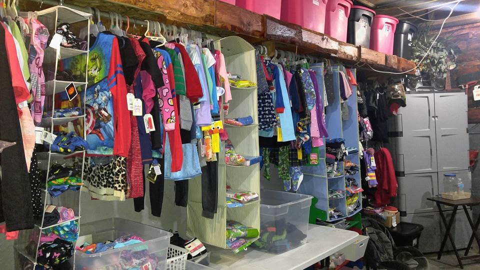 Early organized children's clothing area
