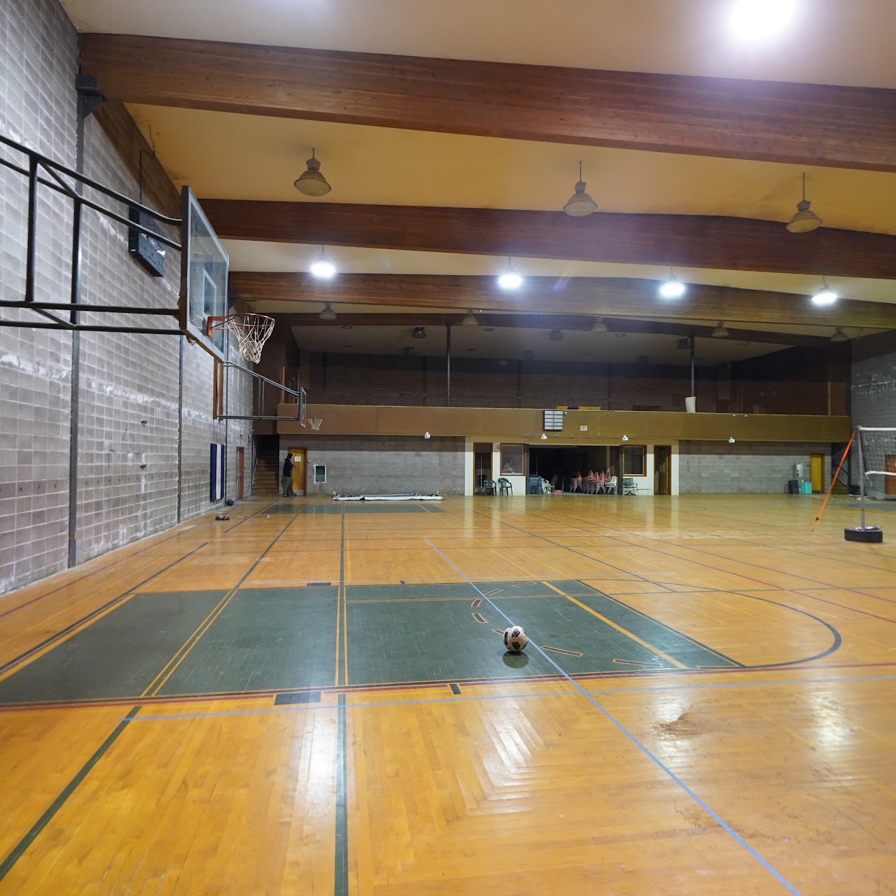 Earlier photograph of the gymnasium; not current condition